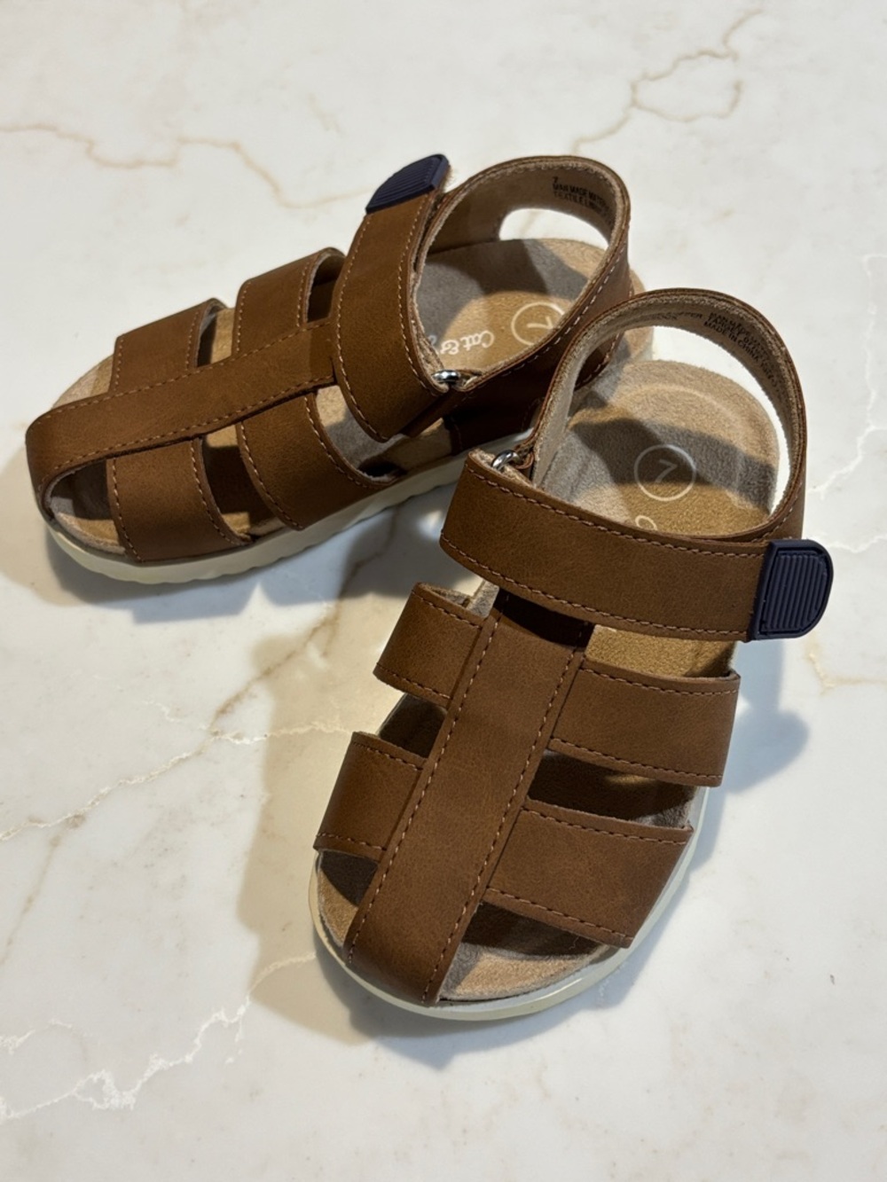 Cat & Jack Brown Boys' Fisherman Sandals Size 7 Toddler